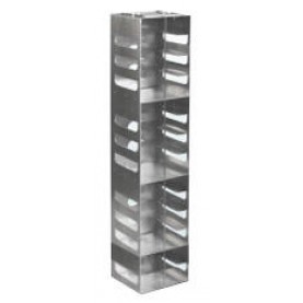 Argos Technologies Aluminum Vertical Racks for Chest & Nitrogen Tanks for 2" Cryoboxes, Holds 15 Boxes, Stainless Steel (1 Rack)