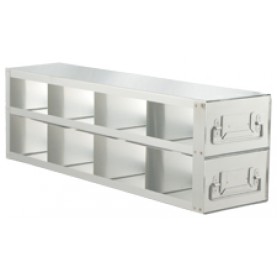 Argos Technologies Upright Freezer Drawer Rack for 3" Cryoboxes, Holds 8 Boxes, Stainless Steel, 4 x 2 (1 Rack)