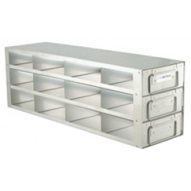 Argos Technologies Upright Freezer Drawer Rack for 2" Cryoboxes, Holds 12 Boxes, Stainless Steel, 4 x 3 (1 Rack)