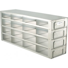 Argos Technologies Upright Freezer Drawer Rack for 2" Cryoboxes, Holds 16 Boxes, Stainless Steel, 4 x 4 (1 Rack)