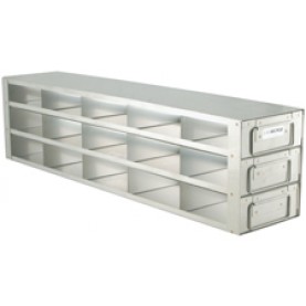 Argos Technologies Upright Freezer Drawer Rack for 2" Cryoboxes, Holds 15 Boxes, Stainless Steel, 5 x 3 (1 Rack)