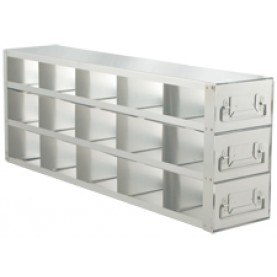 Argos Technologies Upright Freezer Drawer Rack for 3" Cryoboxes, Holds 15 Boxes, Stainless Steel, 5 x 3 (1 Rack)