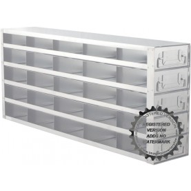 Argos Technologies Upright Freezer Drawer Rack for 2" Cryoboxes, Holds 25 Boxes, Stainless Steel, 5 x 5 (1 Rack)