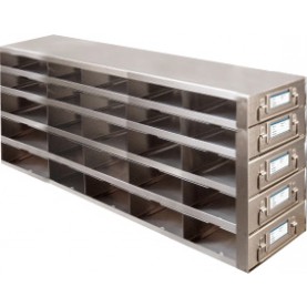 Argos Technologies Upright Freezer Drawer Rack for 96 - Well  Plates,384 - Well  Plates, Holds 75 Plates w/ Lid, Stainless Steel (1 Rack)
