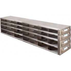 Argos Technologies Upright Freezer Drawer Rack for 96 - Well  Plates,384 - Well  Plates, Holds 84 Plates w/ Lid, Stainless Steel (1 Rack)