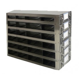 Argos Technologies Upright Freezer Drawer Rack for 25 Place Slide Boxes, Holds 24 Boxes, Stainless Steel (1 Rack)