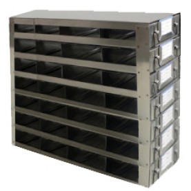 Argos Technologies Upright Freezer Drawer Rack for 25 Place Slide Boxes, Holds 28 Boxes, Stainless Steel (1 Rack)