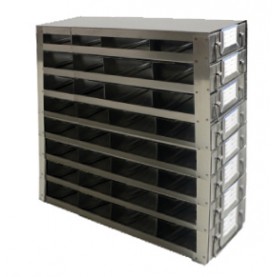 Argos Technologies Upright Freezer Drawer Rack for 25 Place Slide Boxes, Holds 32 Boxes, Stainless Steel (1 Rack)