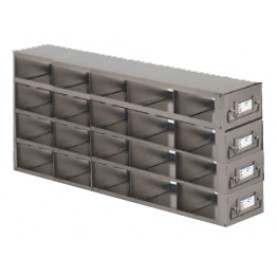 Argos Technologies Upright Freezer Drawer Rack for 25 Place Slide Boxes, Holds 20 Boxes, Stainless Steel (1 Rack)