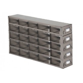 Argos Technologies Upright Freezer Drawer Rack for 25 Place Slide Boxes, Holds 25 Boxes, Stainless Steel (1 Rack)