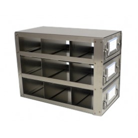 Argos Technologies Upright Freezer Drawer Rack for Matrix Boxes, Holds 9 Boxes, Stainless Steel (1 Rack)