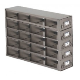 Argos Technologies Upright Freezer Drawer Rack for Matrix Boxes, Holds 20 Boxes, Stainless Steel (1 Rack)