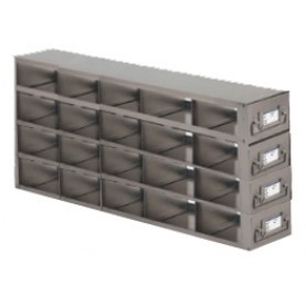 Argos Technologies Upright Freezer Drawer Rack for Matrix Boxes, Holds 20 Boxes, Stainless Steel (1 Rack)