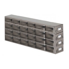 Argos Technologies Upright Freezer Drawer Rack for Matrix Boxes, Holds 24 Boxes, Stainless Steel (1 Rack)