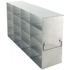 Argos Technologies Upright Freezer Rack for 3" Cryoboxes, Holds 16 Boxes, Stainless Steel, 4 x 4 (1 Rack)