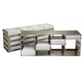 Argos Technologies Upright Freezer Sliding Tray Freezer Rack for 2" Cryoboxes, Holds 25 Boxes, Stainless Steel, 5 x 4 (1 Rack)