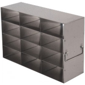 Argos Technologies Upright Freezer Rack for 25 Place Slide Boxes, Holds 12 Boxes, Stainless Steel (1 Rack)