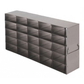 Argos Technologies Upright Freezer Rack for 25 Place Slide Boxes, Holds 25 Boxes, Stainless Steel (1 Rack)