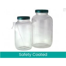 Qorpak GLA-00949 Round Wide Mouth Bottle, 1920 mL,  Glass coated w/ Plastisol, No Cap (Case of 6 )