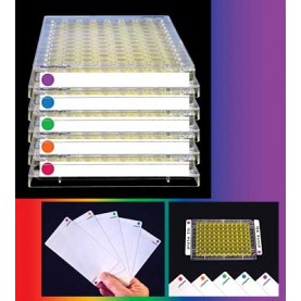 SP-IDB-100 Excel Scientific SealPlate® Microplate Sealing Film with Blue Colored Tabs for ELISA Sealing Film, Polyester, Clear, 50 µm Thick, Not Sterile (Pack of 100)