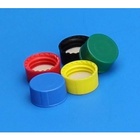 5321-09 JGFinneran 9mm Solid Top R.A.M.™, Ribbed Black Polypropylene Cap, PTFE Lined (Case of 1000)
