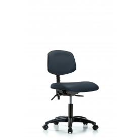 VDHCH-RG-T0-A0-RC ECom Vinyl Office Chair for Desk Height, No Foot Ring, Casters, No Seat Tilt, No Arms