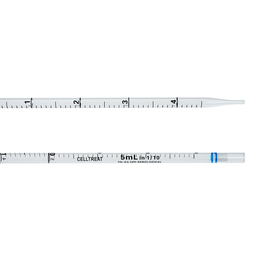 CELLTREAT 229005B, 5 mL Serological Pipette, Sterile, Individually Wrapped (Paper/Plastic) (Case of 200)