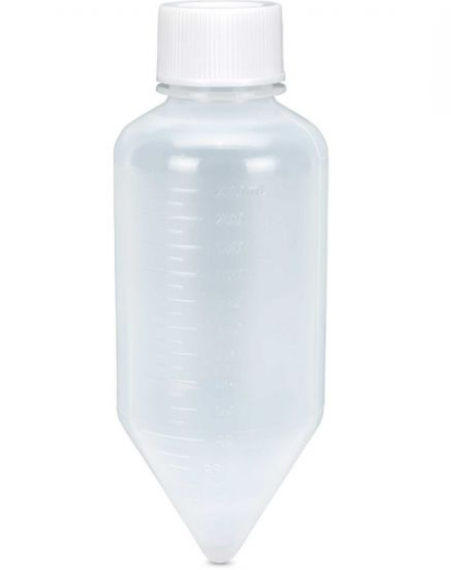 6336 Globe Scientific Centrifuge Tube, 250mL Large Volume, Attached White Screw Cap, PP, 48 per Case 