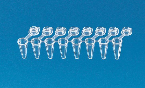 BrandTech 781333 0.15 mL PCR 8-Tube Strip, Clear, Snap Caps, Low-Profile