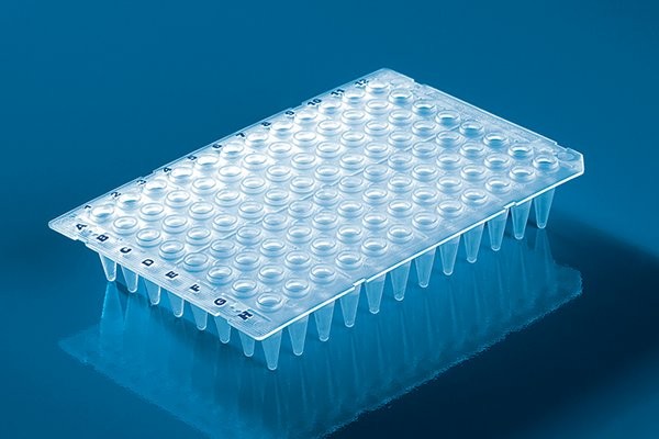 BrandTech 781350 96 Well PCR Microplate, Clear, No Skirt, Elevated Rim