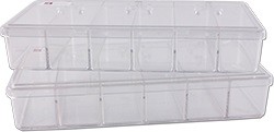 Advansta L-07080-002 Transparent Tray, Transparent Lid,  2.7 x 8.1 cm, Blot Washes,Incubations (Pack of 2)