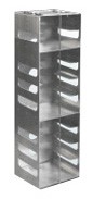 Argos Technologies Aluminum Vertical Racks for Chest & Nitrogen Tanks for 2" Cryoboxes, Holds 10 Boxes, Stainless Steel (1 Rack)
