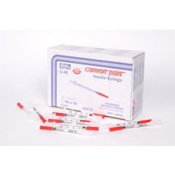 Exel Corporation 26036 Insulin Syringe, ½cc, U-40, 29G x ½", 100/bx, 5 bx/cs, FOR VETERINARY USE ONLY