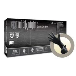 Ansell MK-296-XL Exam Gloves, PF Nitrile, Textured, Black, X-Large, 100/bx, 10 bx/cs (US Only)