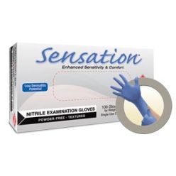 Ansell N730 Exam Gloves, PF Nitrile, Textured Fingers, Blue, X-Small, 100/bx, 10 bx/cs  (US Only)