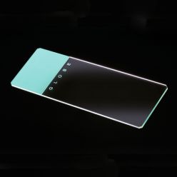 Globe Scientific Frosted Glass Microscope Slide, 25 x 75 mm, Ground Edges, Safety Corners, Aqua Frosted on One Side, 1440 Slides
