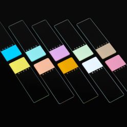 Globe Scientific Diamond™ White Glass Frosted Microscope Slides, 25 x 75 mm, Beveled Edges, Clipped Corners, Orange Frosted on One Side, 1440 Slides