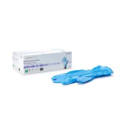 McKesson 14-676C Exam Glove McKesson Confiderm® 6.5CX Medium 100 per Box NonSterile Nitrile Extended Cuff Length Textured Fingertips Blue Chemo Tested (10 BX/CS)