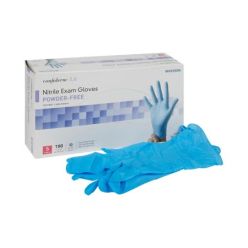 McKesson 14-684 Exam Glove McKesson Confiderm® 3.8 Small 100 per Box NonSterile Nitrile Standard Cuff Length Textured Fingertips Blue Not Rated (10 BX/CS)