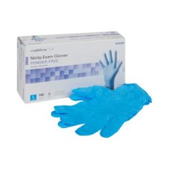 McKesson 14-688 Exam Glove McKesson Confiderm® 3.8 Large 100 per Box NonSterile Nitrile Standard Cuff Length Textured Fingertips Blue Not Rated (10 BX/CS)