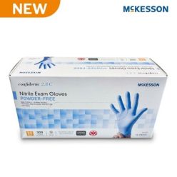 McKesson 14-6N22C Exam Glove McKesson Confiderm® 2.8 C X-Small 300 per Box NonSterile Nitrile Standard Cuff Length Textured Fingertips Ocean Blue Chemo Tested / Fentanyl Tested (10 BX/CS)