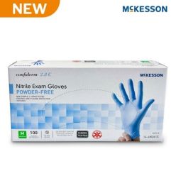 McKesson 14-6N261C Exam Glove McKesson Confiderm® 2.8 C Medium 100 per Box NonSterile Nitrile Standard Cuff Length Textured Fingertips Ocean Blue Chemo Tested / Fentanyl Tested (10 BX/CS)