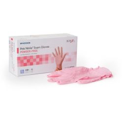McKesson 14-6NPNK8 Exam Glove McKesson Pink Nitrile® X-Large 230 per Box NonSterile Nitrile Standard Cuff Length Textured Fingertips Pink Not Rated (10 BX/CS)