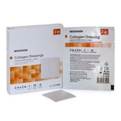McKesson 16-1850 Collagen Dressing McKesson 2 X 2 Inch Square Sterile (10 BX/CS)