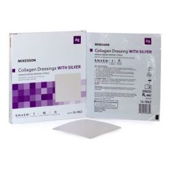 McKesson 16-1862 Silver Collagen Dressing McKesson 4 X 4 Inch Square Sterile (10 BX/CS)