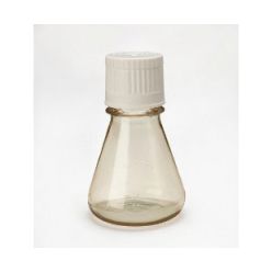 Cell culture shaker flask, 125ml, flat bottom, PC, White Duocap, clear, sterile, 24 pcs./rack