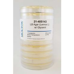 21-40S143, LB Agar w/ glycerol, Plated Agar, 20 ml/plate, Culture Media, Moltox