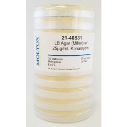 21-40S31, LB Agar w/Kanamycin 20ml/plate, Plated Agar, 20 ml/plate, Culture Media, Moltox