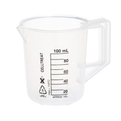 CellTreat 230521 100mL Graduated Beaker With Handle, Polypropylene, Non-sterile (12/Case)