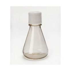 Cell culture shaker flask, 250ml, flat bottom, PC, White Duocap, clear, sterile, 12 pcs./rack